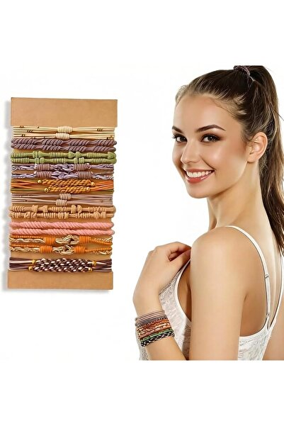 Duomama 20 Pack Boho Elastic Hair Ties in 10 Colors, No Crease Gentle Hair Ba...