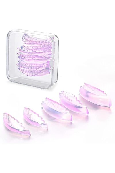 SYOSI 10 Pcs 5 Sizes Lash Lift Pads, Self-Adhesive Super Soft Shell Pink Perm...
