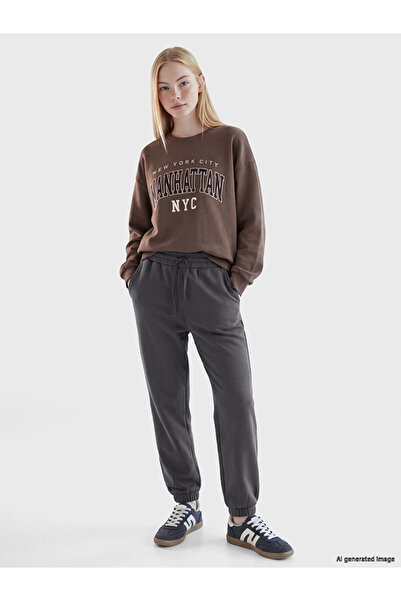 LC Waikiki Peak New Season Anthracite Women's Thick Jogger Sweatpants