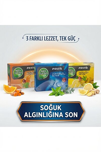 natur garden fresh NGF 3 Farklı Lezzet Tek Güç Portakal - Nane - Limon 3 Adet...