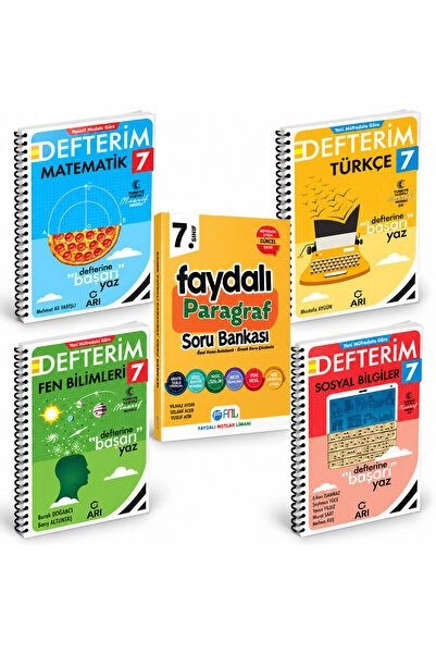 Arı Yayıncılık 7. SINIF AKILLI DEFTER SETİ ( TÜRKÇE, MATEMATİK, FEN, SOSYAL) ...