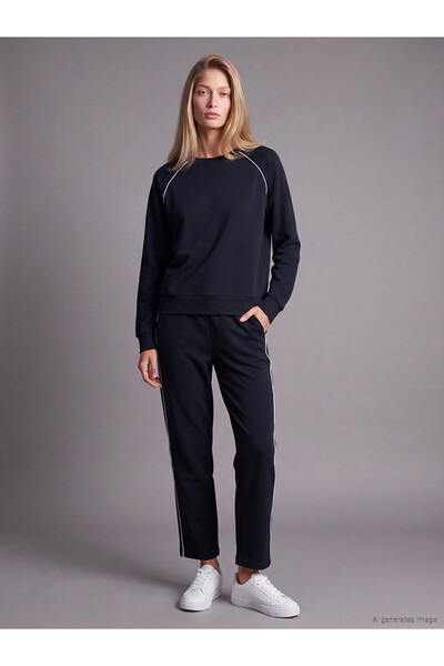 LC Waikiki Peak New Season Navy Blue Striped Women's Sweatpants