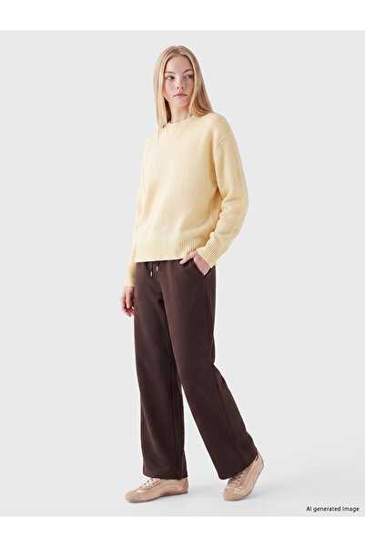 LC Waikiki Vizyon New Season Brown Women's Thick Sweatpants with Elastic Waist