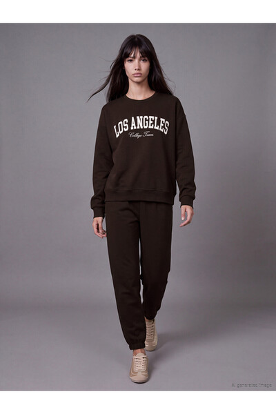LC Waikiki Vizyon New Season Brown Soft Touch Women's Jogger Sweatpants