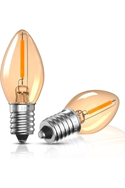 Bonlux مصباح ليلي LED E14 بقوة 0.5 واط، مصباح شمعة C7 SES بتصميم عتيق، مصباح ...
