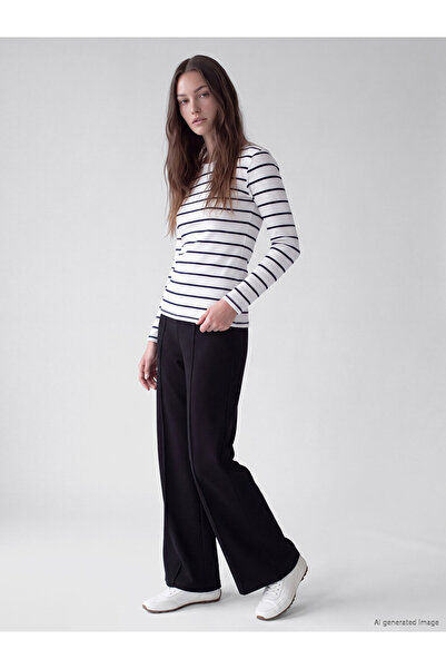 LC Waikiki Özmarka New Season Black Soft Touch Women's Sweatpants