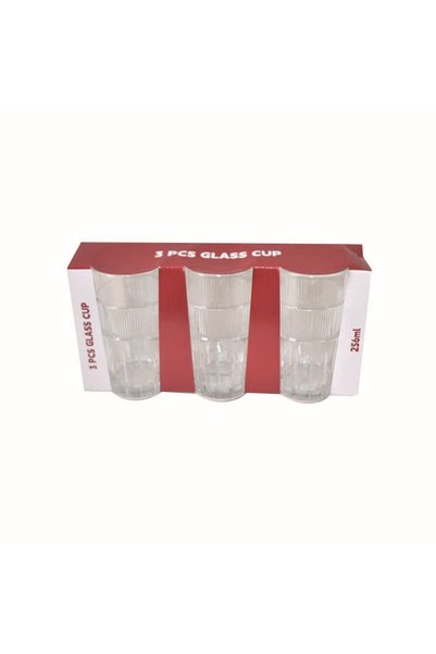 Generic Transparent Glass Cup Set 3 Pieces 256 ml GB0926