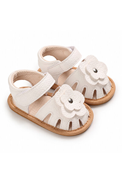 Hibobi Premium EU18-19 Baby Girl Sandals, Flower Detail Open-Toe Shoes with H...