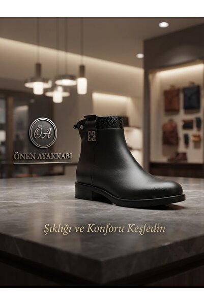 Venüs KLASİK DÜZ TOPUK HAKİKİ DERİ BOT
