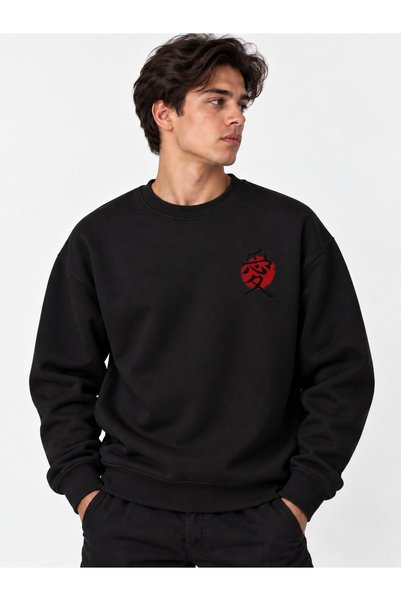 ENB1R MODA Unisex Crew Neck Minimal Patterned Sweatshirt Comfortable Fit Mode...