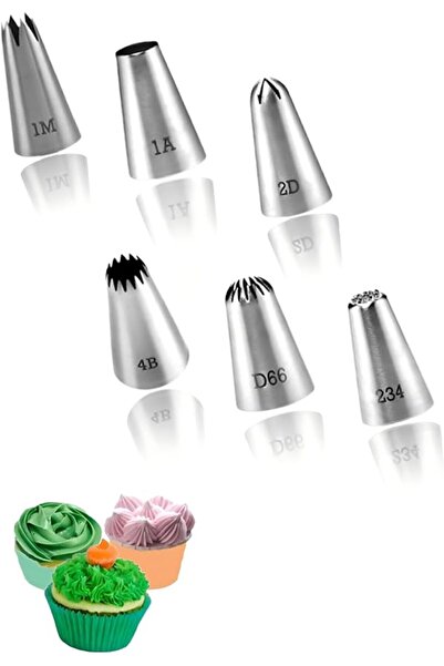 Generic Large Piping Tips 6-Pack Stainless Steel Icing Nozzles Set for Cake D...