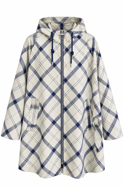 HAZELANNA Desenli Lacivert Parka Ceket