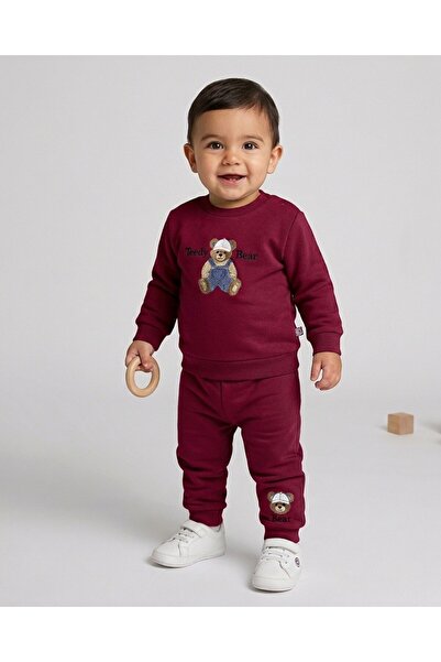 voyyo kids baby Baby Boy Winter 3 Thread Threaded Bear Bear Printed 6-9-12-18...