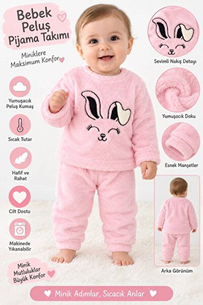 Genel Markalar Kız Bebek Kışlık Peluş Takım