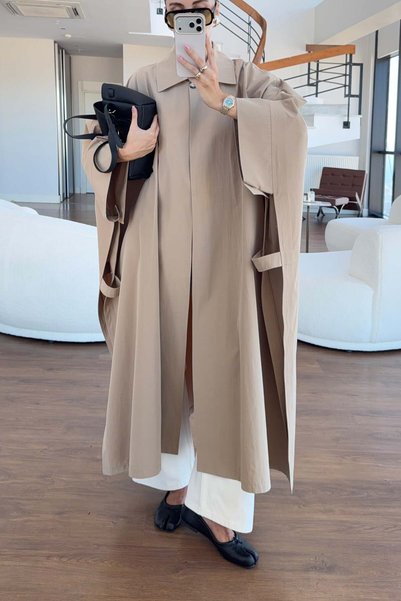 Generic Brand Light Camel Cape Trench Coat