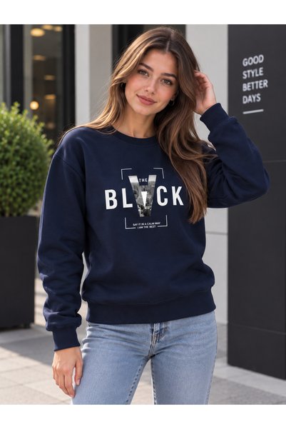 ENB1R MODA Unisex Crew Neck Minimal Patterned Sweatshirt Comfortable Fit Mode...