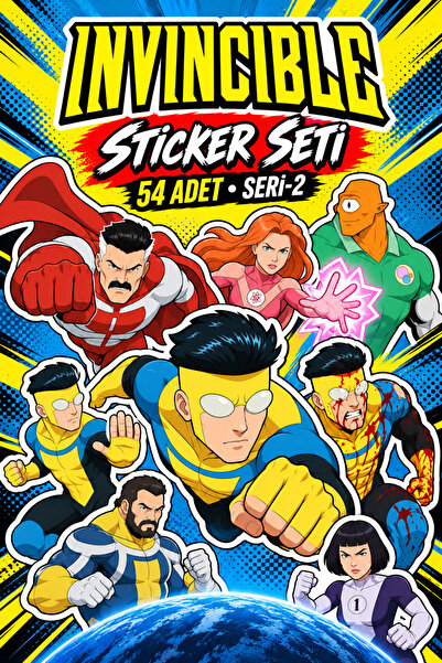 Star Figür Invincible Sticker Seti 54 Adet Seri-2 | Çıkartma Paketi