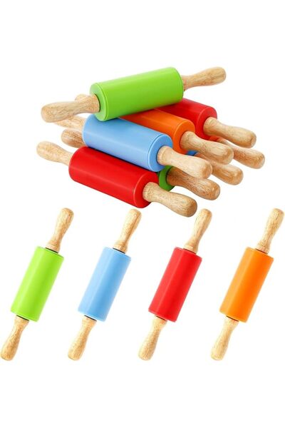 KASTWAVE 8 Pack Mini Rolling Pin Set,9 Inch Small Wooden Handle Dough Rollers...