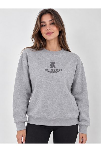 ENB1R MODA Unisex Crew Neck Minimal Patterned Sweatshirt Comfortable Fit Mode...