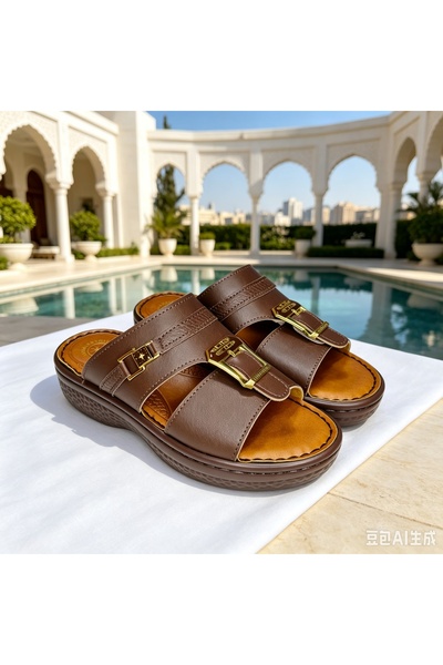 WUXIAO MALL صندل بكعب ويدج، شبشب مفتوح من الأمام بمشبك ذهبي مزدوج الخيوط، نعل...