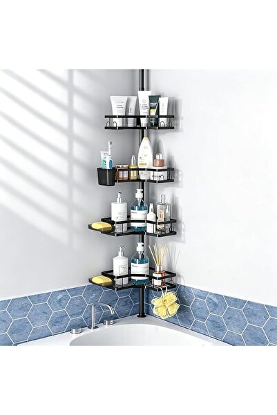 EOGILY Eoegili Corner Shower Caddy, 4-Tier No Drilling Adjustable Rustproof S...