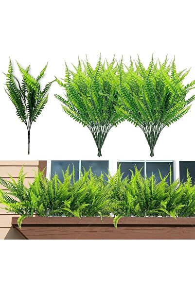 GENERAL 12 Pack Artificial Fern Plant,Fake Boston Greenery for Home Decor, Re...
