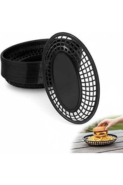 GENERAL Plastic Fast Food Containers Oval Burger Sandwich Taco Serving Trays ...