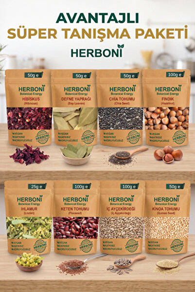 HERBONİ 8-Piece Advantage Super Meet & Greet Package (Linden - Bay Leaf - Haz...