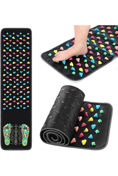 AZONEE Foot Massage Mat for Acupressure – Reflexology Stone Walking Mat for A...