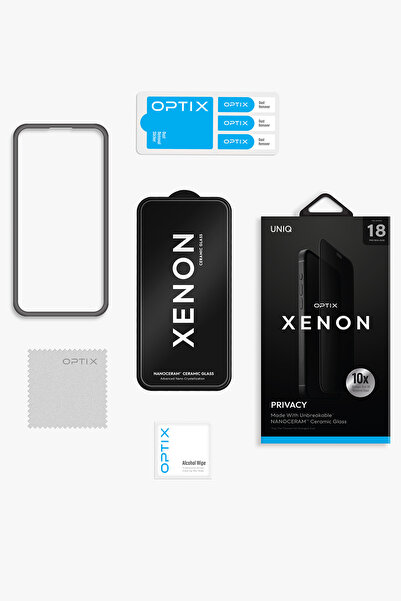 UNIQ Better By Design İphone 18 Pro Hayalet Ekran Koruyucu Cam Xenon Nanocream Kurşun Geçirmez Teknoloji İnce Tasarım