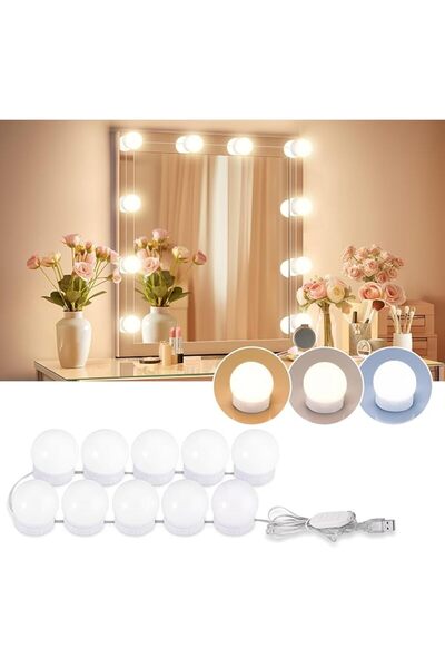 Consciot أضواء LED للمرآة، على طراز هوليوود مع 10 مصابيح قابلة للتعتيم، قابلة...