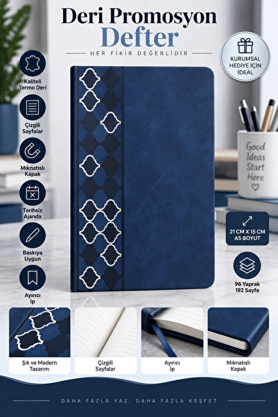 Yenilig Premium Leather Promotional Notebook A5 – Magnetic Cover, Lined 192 P...