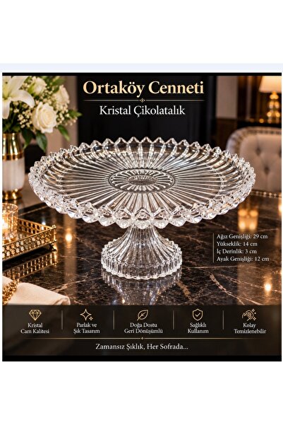 ORTAKÖYCENNETİ Kristal ÇİKOLATALIK sunumluk kalıteli ışıl ışıl ürün 29 cm ağı...
