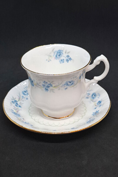 Royal Malvern Bone China Blue Flower Wreath Cup 2 Pieces 170 ml