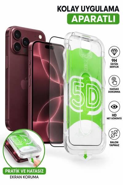 n noppax İphone 18 Pro Uyumlu Uygulama Aparatlı Magicbox Ekran Koruyucu Cam
