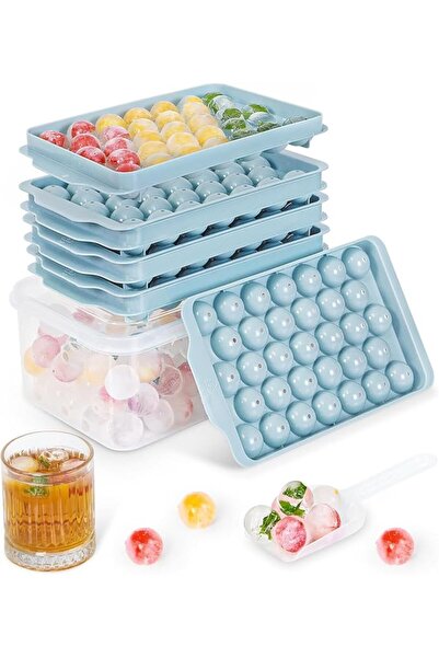 TERRIFI 3 Pack Silicone Plastic Ice Cubes Trays for Freezer with Box/Containe...