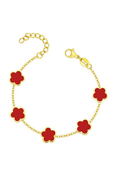 Generic Brand Scarlet Bloom Bracelet - 18K Gold Plated Stainless Steel
