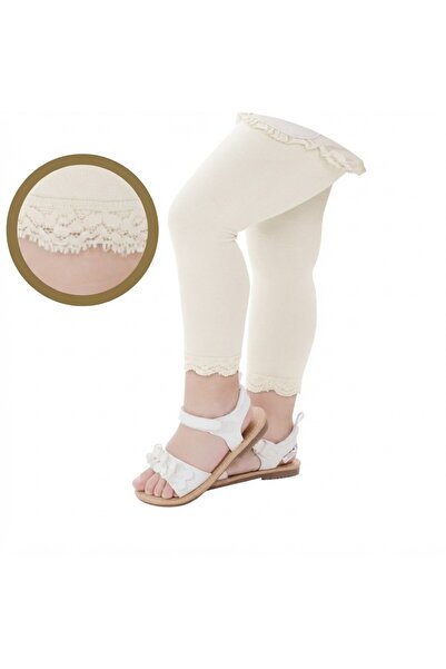 Dore Çorap Baby Ankle Lace Cotton Tights Socks - Ecru