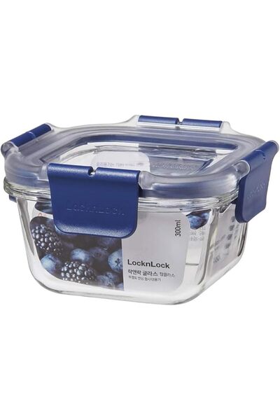 locknlock Topclass Square Heat Resistant Glass Container 300Ml