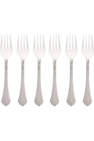 Rajvia Raj Stainless Steel Fork with 6 Pieces Set, 18.5 cm , RK0038, Sweet Fo...