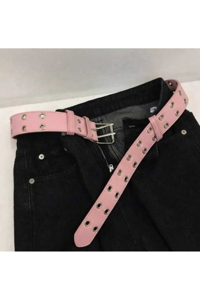 SEFUR Curea gotică unisex cu ochiuri metalice