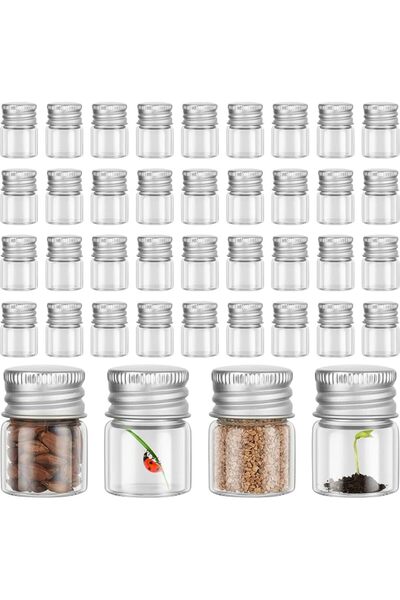 NALACAL 5 ml Mini Glass Bottles, with Aluminum Cap Tiny Jars Tiny Glass Jars ...