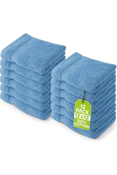Utopia Towels - Premium Washcloths Set (12 x 12 Inches, Electric Blue) - 600 ...