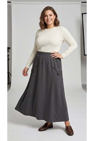 Orly More Winter Plus Size Women's Elastic Waist Skirt