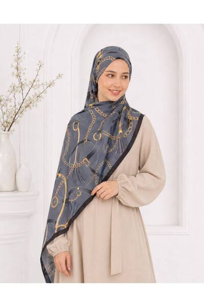 Dimoi Kids Women's Chain Patterned Shawl Hijab Daily Stylish Patterned Comfor...