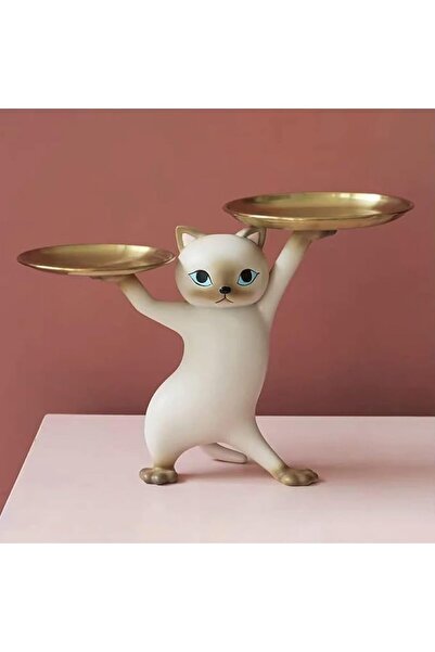 AZONEE Fortune Cat Key Bowl for Entryway Table – Decorative Resin Candy Dish ...