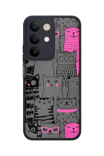 realme C85 5g Compatible Pinkcat Patterned Camera Protected Shockproof Case
