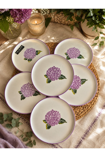 CASA DE BELLA Flower Patterned Cake Plate for 6 People