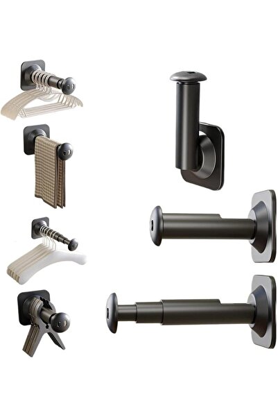 TERRIFI Telescopic Clothes Hanger Storage Rack, Suction Cup Hanger with Folda...