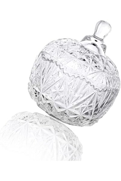 Sweet seven ® Elegant Dome-Shaped Glass Sugar Bowl with Crystal Cut Lid - for...